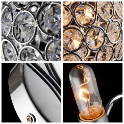 Contemporary Globe Design Add Charm to Stunning Crystal Two Light Wall Sconce