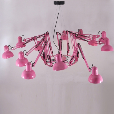 Designer Lighting Pink 12-light Spider with Strenching Arms