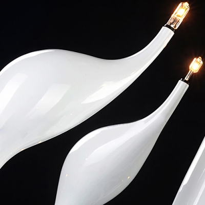 Elegant 15-light LED Modern Swan Chandelier in Nature White Color