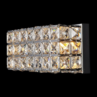 Elegant Crystal Wall Sconce Features Strongly Back Plate and Clear Crystal beads