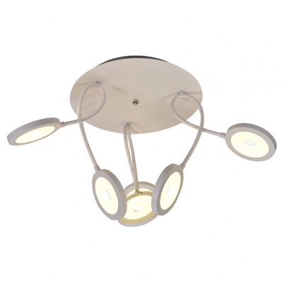 Fashionable Modern White-colored LED Flush Mount with 6 Lights