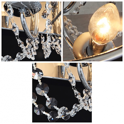 Offer Sophisticated Look to Your Walls with Sconce Featuring Strands of Crystals and Elegant Brown Shade