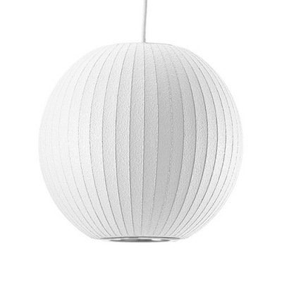 Silk Made White Ball Pendant Light by Designer Lighting