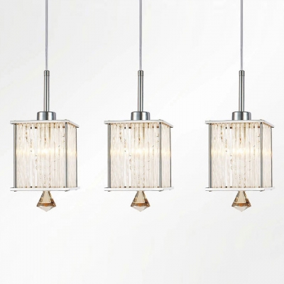 Smashing Multi-Light Pendant Features Three Rectangular Shades Pairs with Delicate Square Base