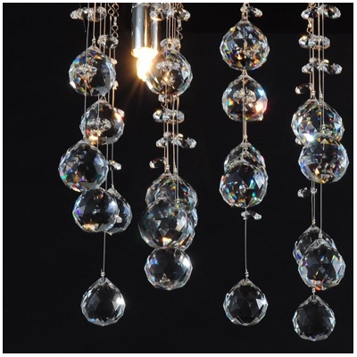 Square Canopy Suspended Crystal Spheres and Beads 11.8