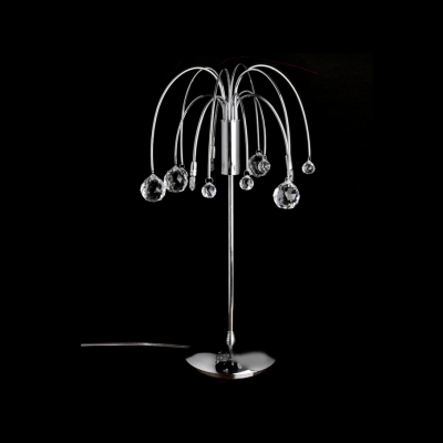 Table Lamp Features Graceful Scrolls and Crystal Beads Gives Fresh and Stylish Look