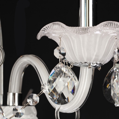 Two Candle-style Light  Wall Sconce Features Graceful Curving Crystal Arms