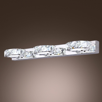 With Pure Sparkle and Graceful Modern Form Elegant Bath Light Brightens with Glittering Clear Crystal