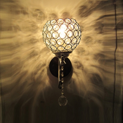 Add Spectacular Sparkle to Your Home with Globe Design Crystal Wall Sconce