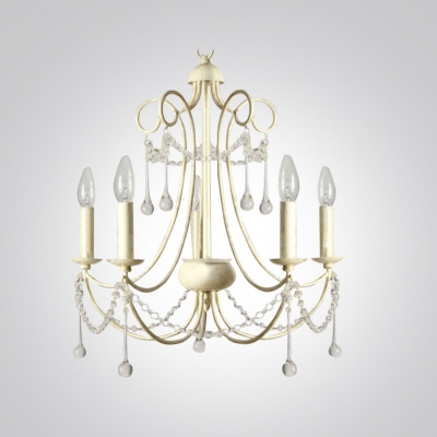 Beauty and Elegance Define Wonderful Grand Chandelier with Draped Crystal and Six Candelabra Lights