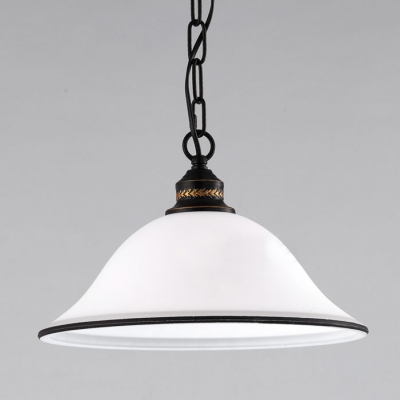 1 Light Down Lighting LED Pendant with White Frosted Glass