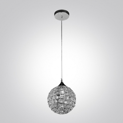 Bewitching Globe Shade Adorned with Dazzling Crystal Beads Add Glamour to Delightful Single Light Mini Pendant Light