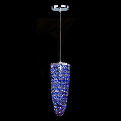 Brilliant Purple Crystals Paired with Chrome Finish Mini Pendant Offering Stylish Shine