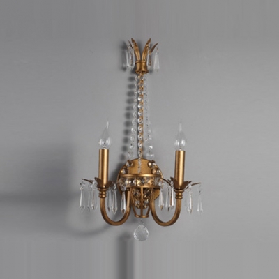 Charming Two Light Crystal Wall Sconce with Intricate Decorative Details