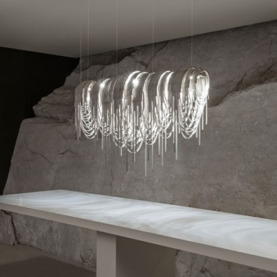 Designer Lighting Chain Hanging Large Linear Pendant