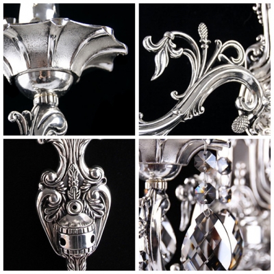 Elegant Shining Clear Crystal Add Charm to Graceful Single Light Wall Sconce