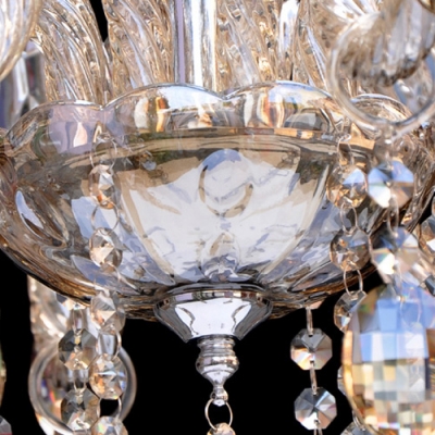 Faceted Glittering Crystal Drops Exquisite Design Bell Shade Dizzying Crystal Chandelier