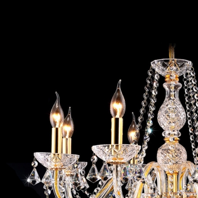 Glittering Crystal Diamonds and Strands Cascades Gold Brilliant Design Chandelier