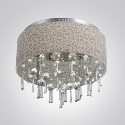 Gracefully Stainless Steel Canopy Clear Crystal Beads and Drops 8-Light Flush Mount