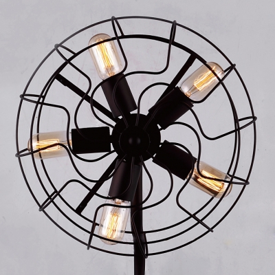 LOFT Industrial Novelty Wrought Iron Fan LED Wall Sconce