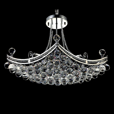 Luxurious Corona Chrome Finished Plentiful Small Crystal Globes Pendnat Lighting