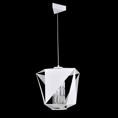 Metal Made Diamond Close to Ceiling Light in White