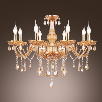 

Scrolling Frame of Chandelier Bedecked with Glittering Crystal and Luxurious Gold Finish, HL363213