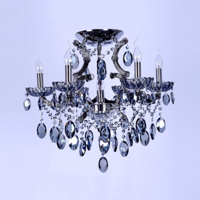 Splendid Crystal Chandelier Offers Luxury with Delicate Frame Accented by Sparkling Blue Crystals