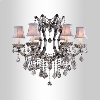 Traditional Chandelier with Crystals and Fabric Shades Add a Romantic Style to Your Decor