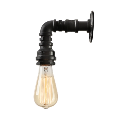 Upward Lighted Vintage LOFT LED Wall Lamp in Black Finish