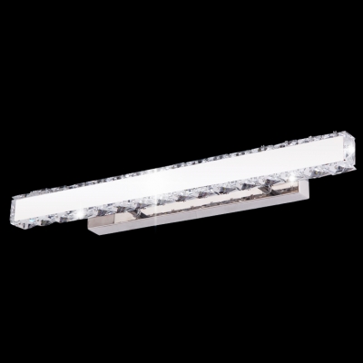 Attractive Bathroom Wall Light Features Studded with Clear Crystal Accents Offers Distinctive Style