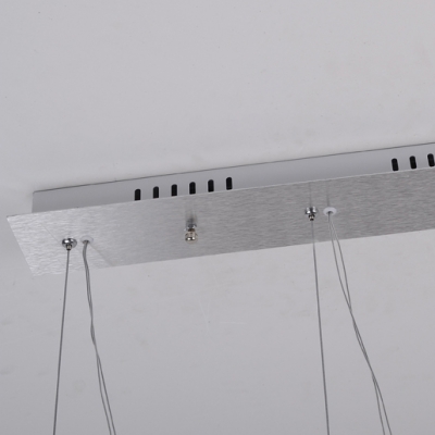 Bright Clear Glass Shade Rectangular Canopy Designer Multi-Light Pendant 4-Lights 26.7”Wide