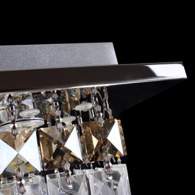 Crystal Cube Shades LED Flush Mount Lights in Brilliant Design Accented by Champagne Crystals