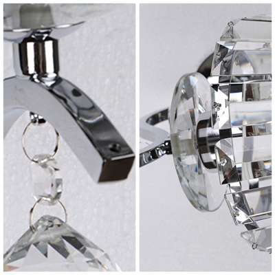 Crystal Glass and Contemporary Look of  Wall Sconce Add Elegance to Any Area.
