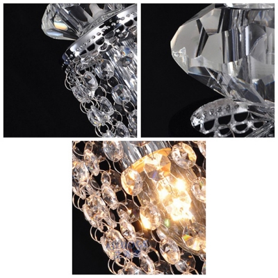 Elegant Strands of Clear Crystal Beads Add Charm to Gorgeous Multi-Light Pendant Creating Exquisite Addition