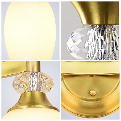 Fabulous Two Light Wall Sconce Features Beautiful Crystal Globes and Delicate Gold Finish