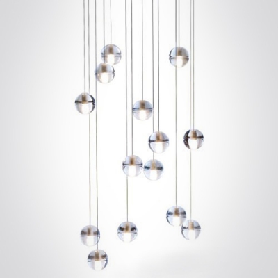 Cascade Glass Ball Pendant Light 14-Light