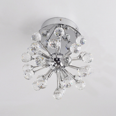 Glimmering and Striking Flushmount Ceiling Light Add Radiance to Any Space with Dazzling Clear Crystals