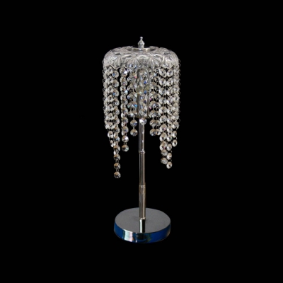 Gorgeous Crystal-studded Table Lamp Completed with Chrome Finish with Solid Steel Base