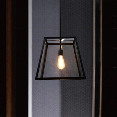 Black 1 Light LED Pendant with Clear Beveled Glass