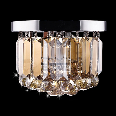 Lovely and Chic Single Light Foyer Light Crystal Flush Mount Ceiling Lights