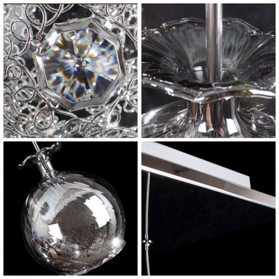 Lovely Encircled Ribbed Glass Globe Add Charm to Dazzling 21'' Wide Halogen Multi Light Pendant