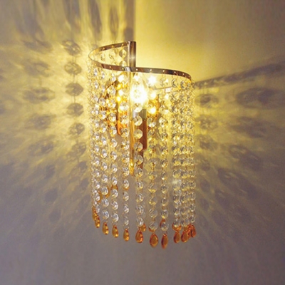 Polished Chrome Finsh Crystal Wall Sconce Offers Dramatic Addition to Your Decor