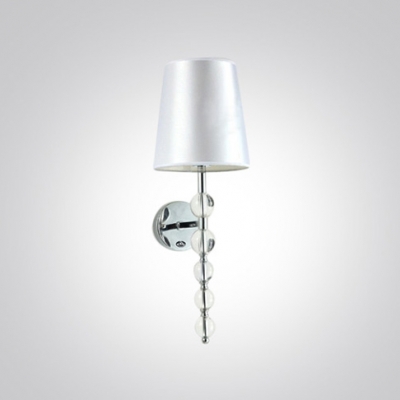 Sleek Sophisticated Wall Sconce Features Black Paper Shade and String of Crystal Balls