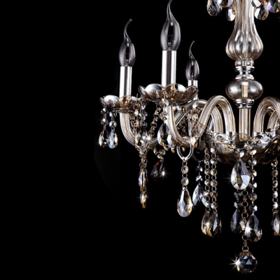Smooth and Inviting Brown Crystal Strands and Globe Beautiful Chandelier