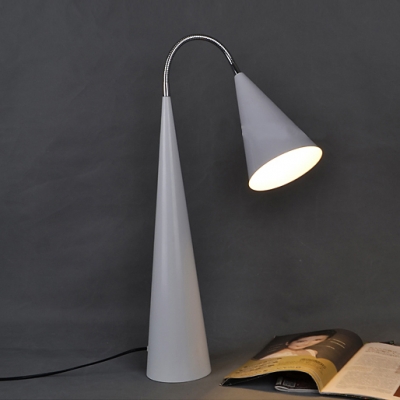 Soft White Finished 23.6”High Cone Shaded Designer Table Lamp