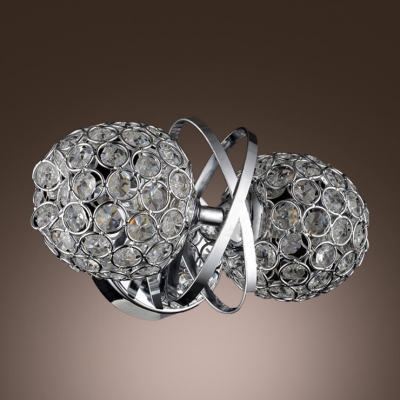 Spectacular Modern Design Wall Sconce Complete with Crystal Beads and Polished Chrome Finish