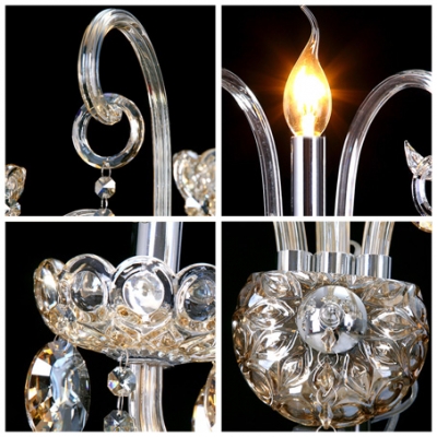 Splendid Candelabra Style Wall Sconce Featured Lead Hand-cut Crystal and Sleek Curving Arms