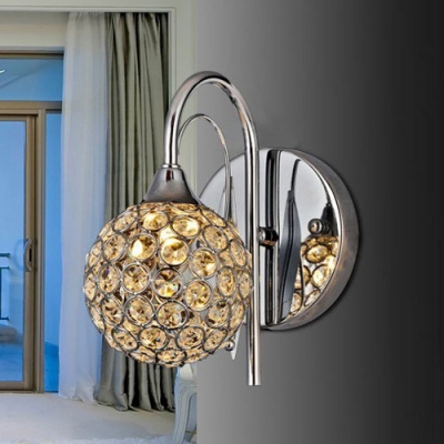 Add Gleaming Sparkle to Your Home with Globe Design Crystal Wall Sconce