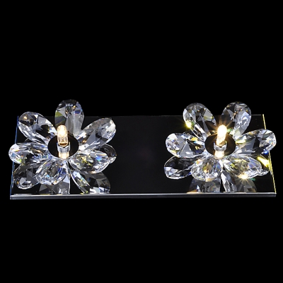 Beautiful Flowers Design Add Charm to Delightful Double Light Wall Sconce for your Barthroom